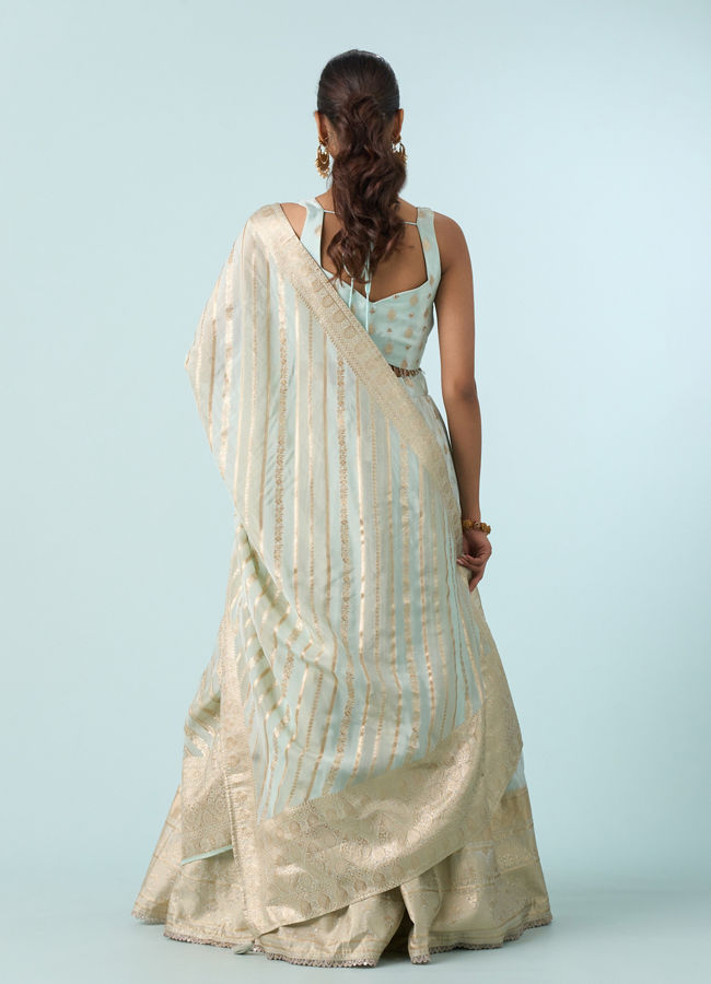 Mohey Women Light Blue Magnificence Lehenga
