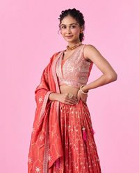 Mohey Women Gajree Pink Radiance Lehenga