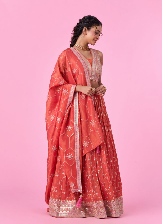 Mohey Women Gajree Pink Radiance Lehenga