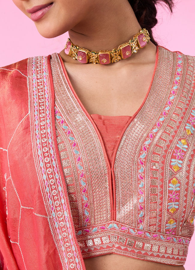 Mohey Women Gajree Pink Radiance Lehenga