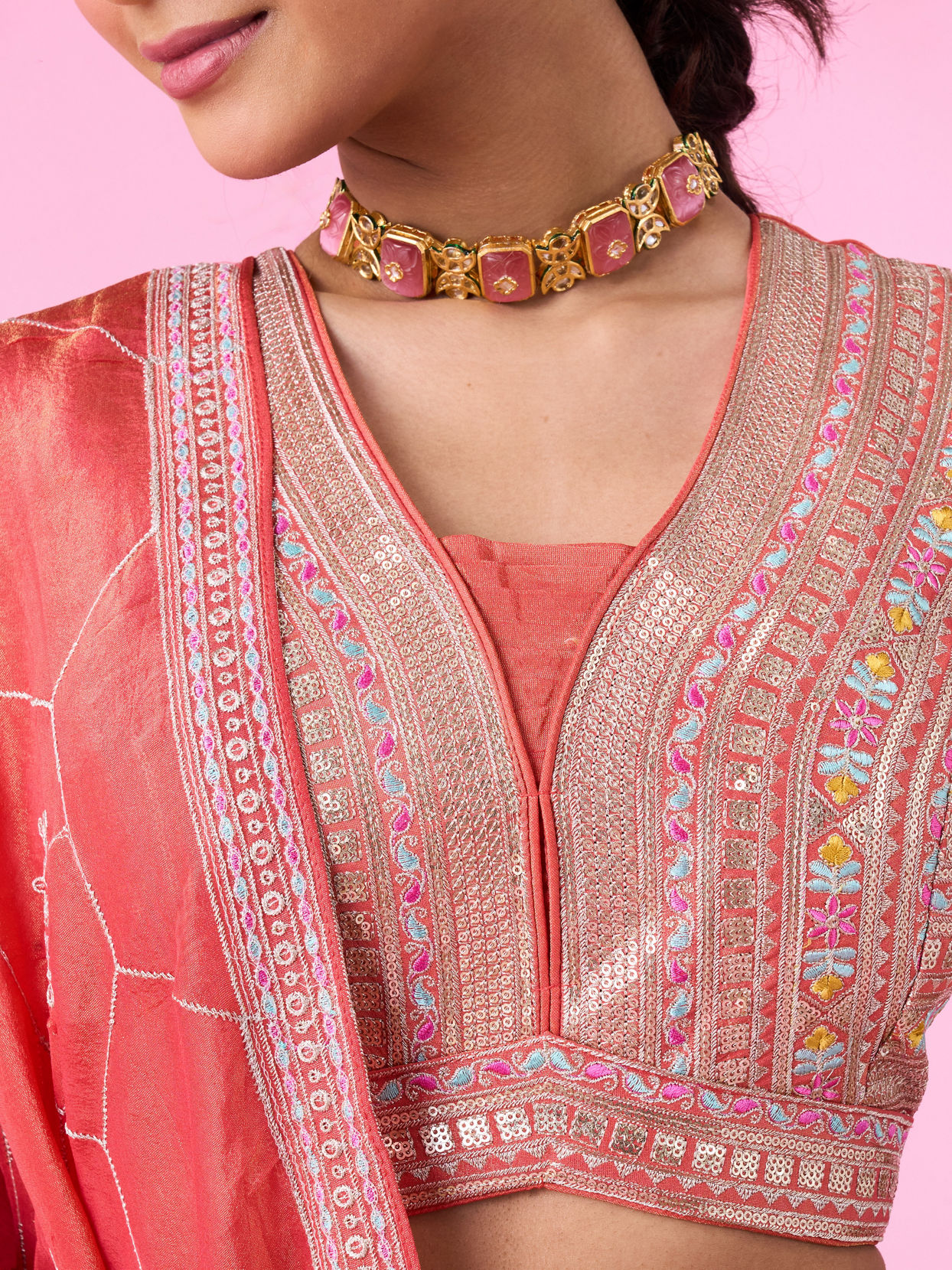 Mohey Women Gajree Pink Radiance Lehenga