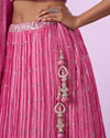 Mohey Women Pink Organza Elegance Lehenga