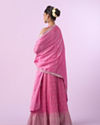 Mohey Women Pink Organza Elegance Lehenga