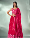 Mohey Women Pink Georgette Lehenga with Hand Embroidery