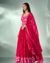 Mohey Women Pink Georgette Lehenga with Hand Embroidery