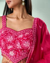 Mohey Women Pink Georgette Lehenga with Hand Embroidery