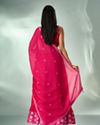 Mohey Women Pink Georgette Lehenga with Hand Embroidery