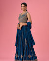 Mohey Women Radiant Blue Elegance Lehenga