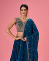 Mohey Women Radiant Blue Elegance Lehenga