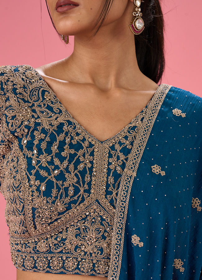 Mohey Women Radiant Blue Elegance Lehenga