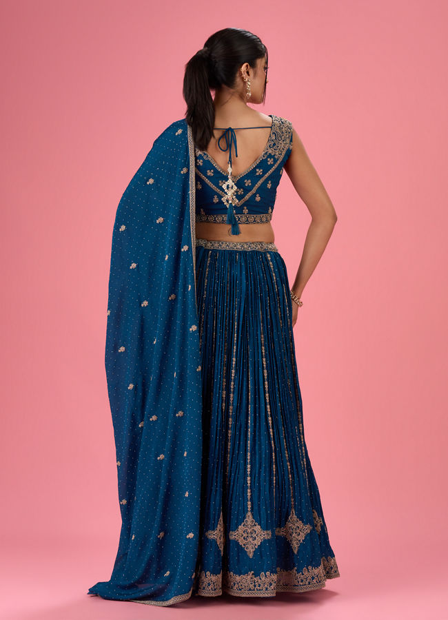 Mohey Women Radiant Blue Elegance Lehenga