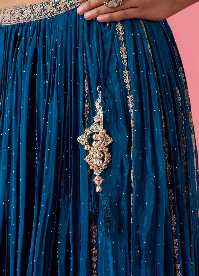 Mohey Women Radiant Blue Elegance Lehenga