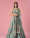 Mohey Women Light Blue Art Silk Lehenga with Hand Embroidery