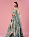 Mohey Women Light Blue Art Silk Lehenga with Hand Embroidery