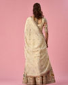 Mohey Women Cream Tissue Lehenga with Stone Work