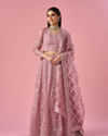 Mohey Women Purple Organza Lehenga with Hand Embroidery