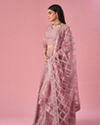Mohey Women Purple Organza Lehenga with Hand Embroidery