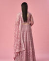 Mohey Women Purple Organza Lehenga with Hand Embroidery