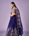 Mohey Women Purple Chinon Lehenga with Moti and Zari Work
