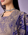 Mohey Women Purple Chinon Lehenga with Moti and Zari Work