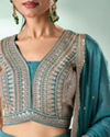 Mohey Women Sea Green Art Silk Lehenga with Sequin Work