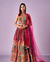 Mohey Women Pink Chinon Printed Lehenga