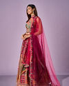 Mohey Women Pink Chinon Printed Lehenga