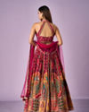 Mohey Women Pink Chinon Printed Lehenga