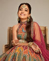Mohey Women Pink Chinon Printed Lehenga
