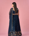 Mohey Women Blue Georgette Lehenga with Hand Embroidery