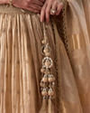 Mohey Women Fawn Organza Lehenga with Moti Work