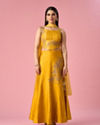 Mohey Women Mustard Yellow Art Silk Lehenga with Stone Work