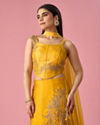 Mohey Women Mustard Yellow Art Silk Lehenga with Stone Work