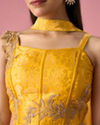 Mohey Women Mustard Yellow Art Silk Lehenga with Stone Work