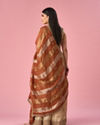 Mohey Women Beige Chinon Lehenga with Hand Embroidery