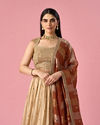 Mohey Women Beige Chinon Lehenga with Hand Embroidery