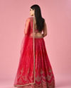 Mohey Women Pink Chinon Lehenga with Mirror Work