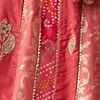 Red Art Silk Lehenga with Mirror Work