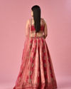 Mohey Women Red Art Silk Lehenga with Mirror Work