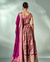 Mohey Women Wine Art Silk Lehenga with Hand Embroidery