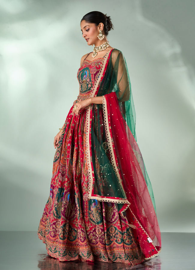 Mohey Women Pink Art Silk Lehenga with Cutdana Work
