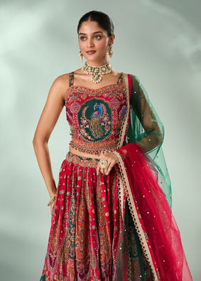 Mohey Women Pink Art Silk Lehenga with Cutdana Work