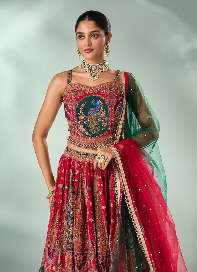 Mohey Women Pink Art Silk Lehenga with Cutdana Work