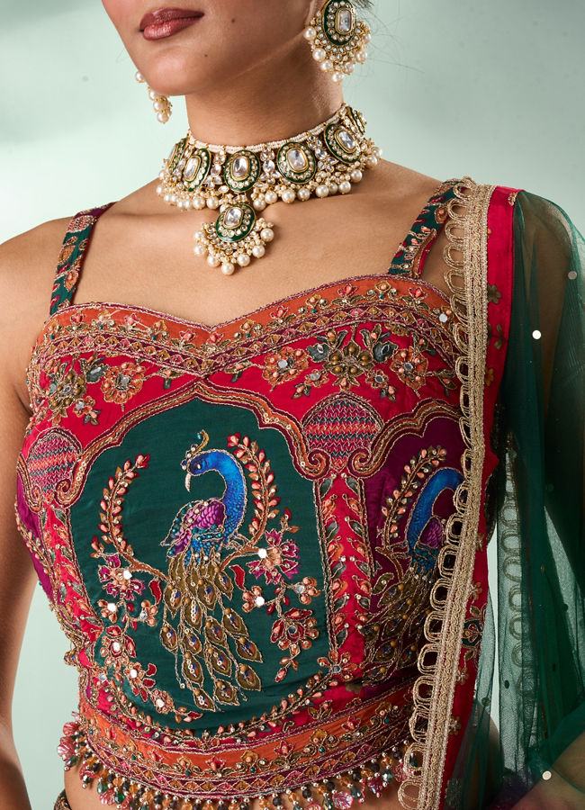 Mohey Women Pink Art Silk Lehenga with Cutdana Work