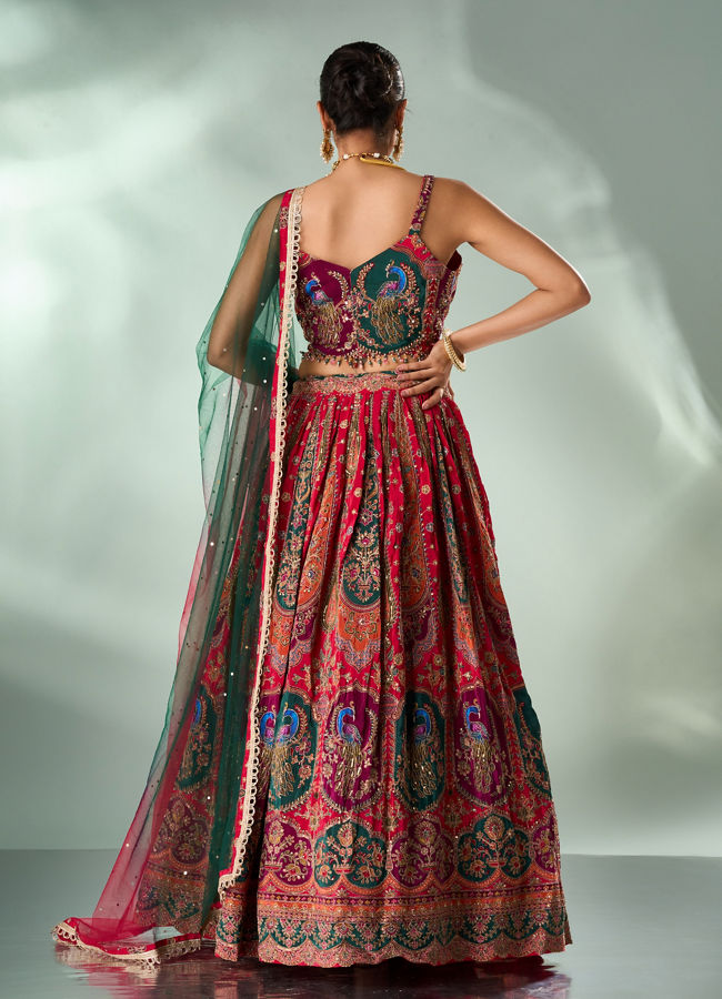 Mohey Women Pink Art Silk Lehenga with Cutdana Work