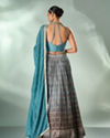Mohey Women Sea Green Silk Lehenga with Zardozi Work