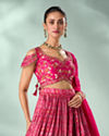 Mohey Women Pink Silk Lehenga with Cutdana Work