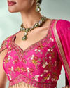 Mohey Women Pink Silk Lehenga with Cutdana Work