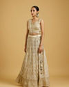 Mohey Women Elegant Beige Art Silk Lehenga