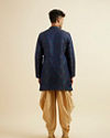 Manyavar Men Blue Art Silk Kurta Set with Pajama